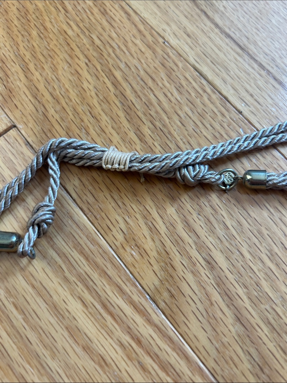 Handwoven Braided Rope Necklace in Taupe and Black - Picture 3 of 3